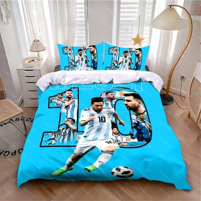 Dekbedovertrek Kussensloop Beddengoedset Hot L-LionelS M-MessiS Volwassene Jongen Meisje Slaapkamerdecoratie Kinderen Eenpersoons Tweepersoons Groot Formaat EU Single 90x200cm