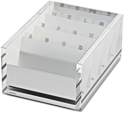 MAULacro box voor visitekaartjes - transparant - acryl - 1 stuk - 17 x 12.2 x 7.5 cm - MAUL