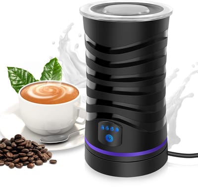 DIMICO - Melkopschuimer elektrisch - Melkschuimer - 1500W - Zwart - Warm en koud schuim - Voor cappuccino en latte - 600ML