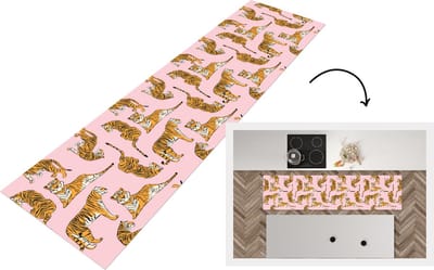 Keukenloper - Loper keuken - Patroon - Tiger - Dieren - 200x50 cm - Keukenloper vinyl