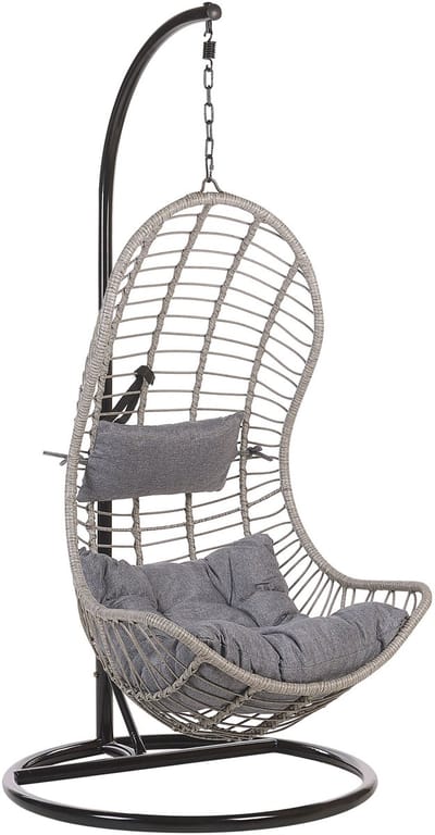 PINETO - Hangstoel - Lichtgrijs - 80 cm - PE rotan