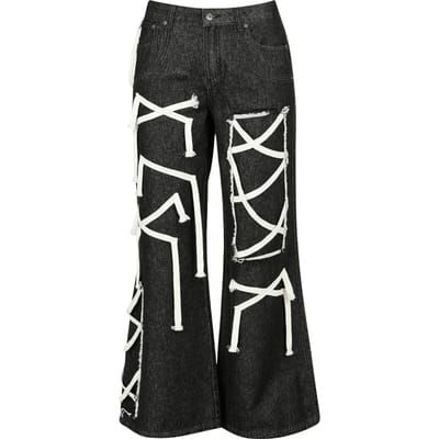Gothicana by EMP - Gothic Jeans - Jeans met veters - W27L32 tot W31L32 - voor Vrouwen - zwart