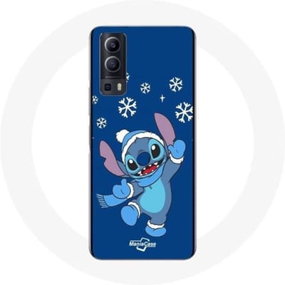 Vivo Y72 hoesje Stitch sneeuw Kerst blauw blauw