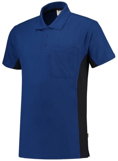 Tricorp Poloshirt Bicolor Borstzak 202002  Koningsblauw / Navy - Maat M