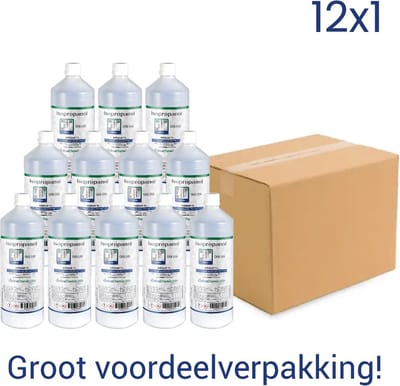 Online chemicalien – Isopropyl Alcohol – 99.9% – 12 x 1 L – Ontvetter – Ontsmettingsmiddel – IPA