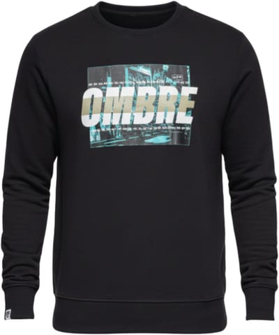 OMBRE Sweater - Regular Fit - Katoen - Lange Mouw Zwart S