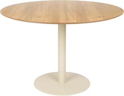 Steven Eettafel Rond - Eettafel Beige - Gezellig Tafelen - Hittebestendig Krasvast - 110 x 110 x 74 - Beige