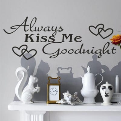 Liefdes Quotes Stickers  Kus Me Altijd Goedennacht  Vinyl Muurstickers Woondecoratie Voor Kinderkamer Slaapkamer Warm Gekerfde Behang