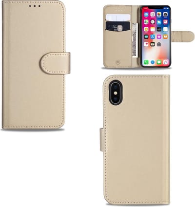 Apple iPhone X | Xs Telefoonhoesje Goud met Pasjeshouder