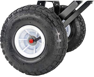 Houten & Stalen Heavy-Duty Wagon met Luchtwielen - Ideaal voor Vervoer van Vracht