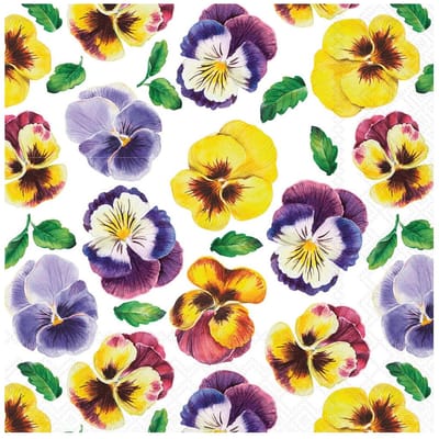 Ambiente Lunch Servetten – Lots of Pansies – Veel Viooltjes – Papieren Servetten – 33 x 33 cm - 20 stuks