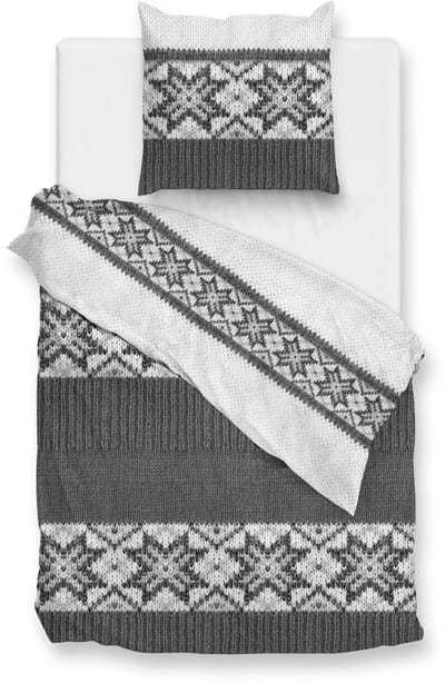 Zohome Anika Dekbedovertrek - Grijs - Eenpersoons - Dekbedhoes van 100% Katoen-Flanel - Winter - 140x220 + 1 sloop 60/70 cm - AW25