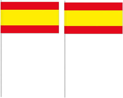 Zwaaivlaggetje vlag Spanje - 50x - 12 x 24 cm - handvlaggetje - landenvlag - Spaanse versiering