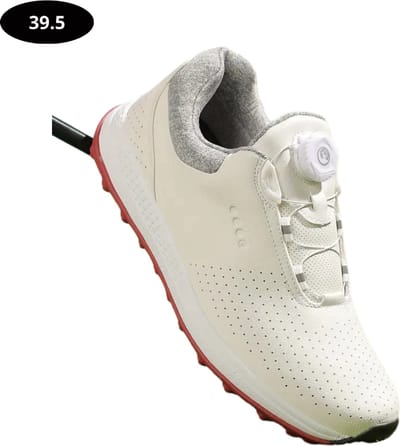 Livano Golfschoenen Heren - Sneakers - Golfkleding - Golfschoenen Antislip - Waterdicht - Golfen - Wit & Rood 39.5