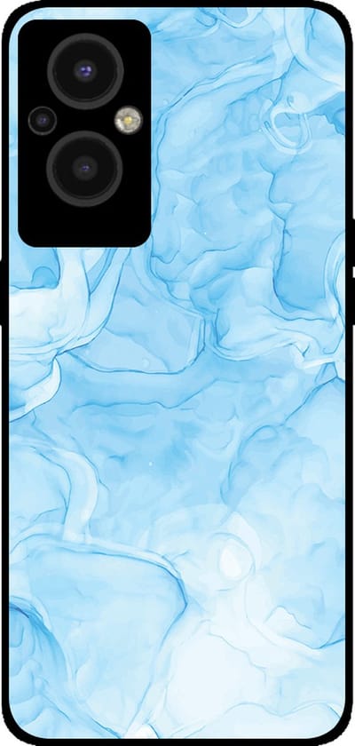 Smartphonica Telefoonhoesje Geschikt voor Oppo Reno8 Lite met marmer opdruk - TPU backcover case marble design - Lichtblauw geschikt voor Oppo Reno8 Lite