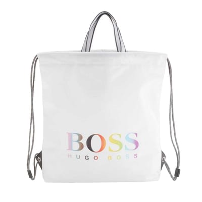 Boss Tlove Regenboog Logo Trekkoord Tas (Wit)