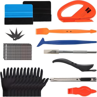 Auto folie gereedschapsset - Autofolie rakelset - Car wrapping folie - Viltrakels - Folie installatie gereedschap - Multifunctioneel - Geschikt voor getinte folie - Duurzaam - Zwart
