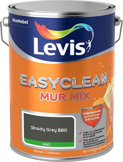 Levis - Easyclean Mur Mat Mix - Shady Grey B80 - Mengverf - 5 L