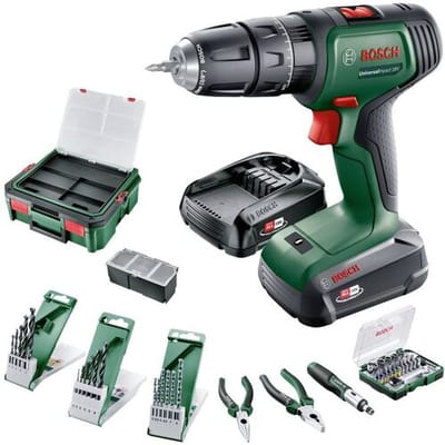 Bosch Home and Garden Universal Impact 18V Accu-klopboormachine 2 snelheden Incl. lader, Incl. koffer