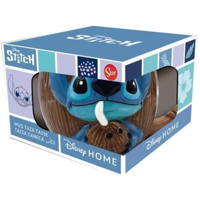 Stor Stitch 3d-mok In Geschenkdoos Van Kokosnoot 420ml Blauw