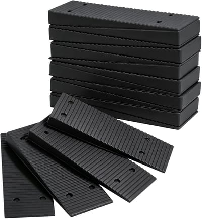 Antislip Deurstopper - Deurwig Kunststof Wig - Deuren Vasten - In Hoogte Verstelbaar - 16 Stuks - Zwart