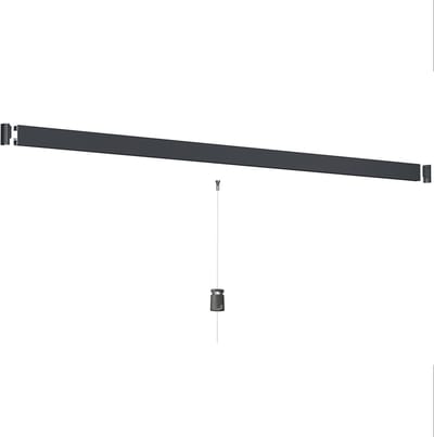 Artiteq Click Rail Schilderij Ophangsysteem 2 meter - Complete Set - Inclusief haken, draden en bevestigingsmaterialen - Zwart - 20 kg/m- Ophangsystemen en rails voor schilderijen, posters en foto's - Ophangen zonder boren