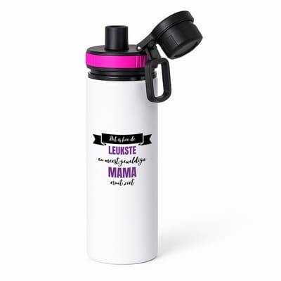 Hacebo® - leukste mama eruit ziet waterfles met draaidop roze - Moeder - geweldige mama - moederdag cadeautjes - verjaardagscadeau - kado - water fles - 850ML