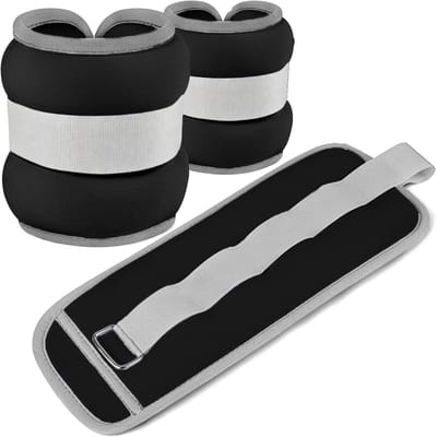 1 paar gewichtsmanchetten voor polsen, enkelgewichten, gewichtsmanchetten, handvoeten, armgewichten, enkelgewicht voor fitness, hardlopen, gymnastiek, yoga, dansen(zwart)