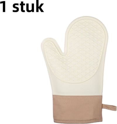 1 stuk - Siliconen geïsoleerde handschoenen - Verdikt antislip - Bestand tegen hoge temperaturen - Bakken, anti-verbranding, keuken, magnetron, speciale handclip - Twee vingers - Maanlichtkleur