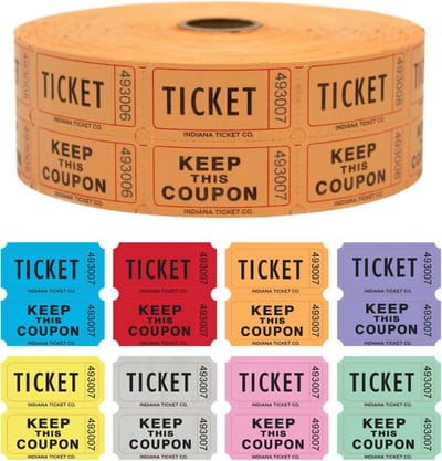 Loterij Tickets Oranje, 1000 Stuks op Rol voor Feest of 50/50 Trekking