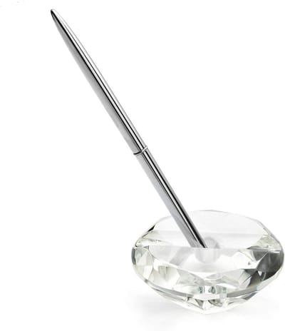 Kristallen penhouder - Bureau accessoire - Bureau decoratie - Twee-weg pensteun - 7.5 cm - Hartvorm