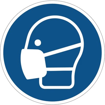 Mondkapje verplicht gebodsbord - M016 | gecoat dibond materiaal | 10 cm