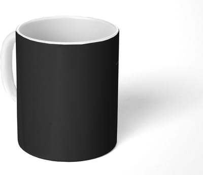 Mok - Koffiemok - Zwart - Blad - Monstera - Mokken - 350 ML - Beker - Koffiemokken - Theemok
