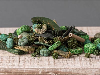 Decoratie hout gemengd 080 groen