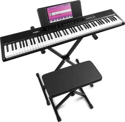 MAX RhapsodyDP88 Digitale Piano met 88 toetsen - Complete set met standaard, bankje en sustainpedaal