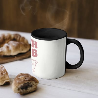 Magische Mok - Foto op Warmte Mokken - Koffiemok - Retro - Bad - Roze - Magic Mok - Beker - 350 ML - Theemok