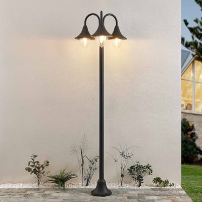 Lindby Edric lantaarnpaal, hoogte 215 cm, antraciet, aluminium