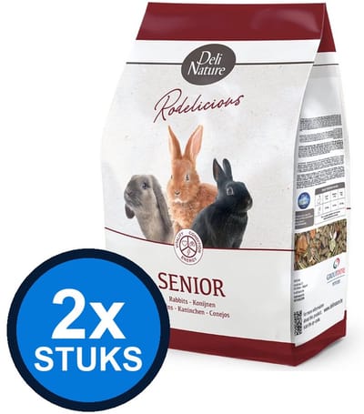 2x Deli Nature - Rodelicious senior konijnen 2,5kg - Knaagdierenvoer - 2.5 kg