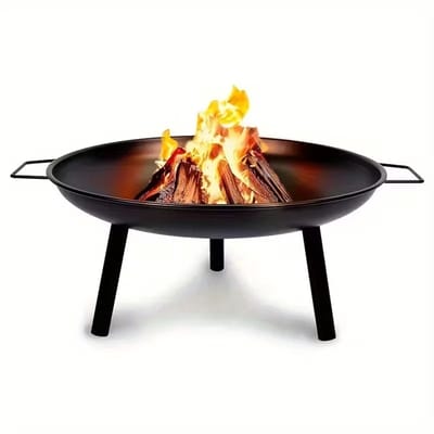 HOB Vuurschaal- Vuurkorf - Buiten- Zwart - Terrasverwarmer - Terrashaard - Draagbaar - Rustiek - 58 cm Diameter - Kom - Vuur Schaal - Vuur Haard