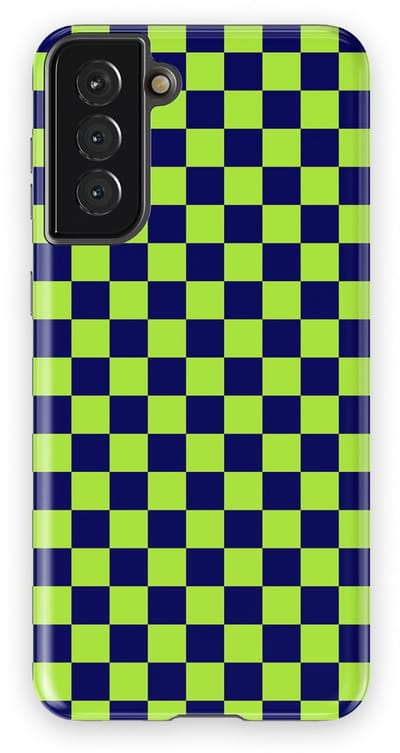 Design Hoesje Samsung Galaxy S21 Plus | Geschikt Voor Mag | Tiny Squares Checkered Print | Backcover Samsung Galaxy S21 Plus Acid Grid