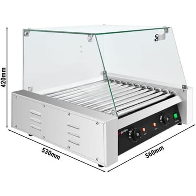 GGM Gastro Würstchengrill / Hot Dog Grill - mit 11 Rollen & Glasaufsatz