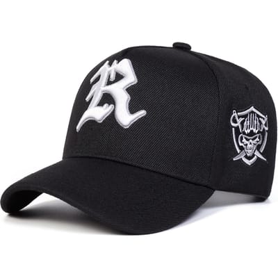 Unisex Baseballpetten met R-letterborduurwerk Lente Herfst Buiten Verstelbaar Casual Petten Zonbescherming Pet Sportpet gray