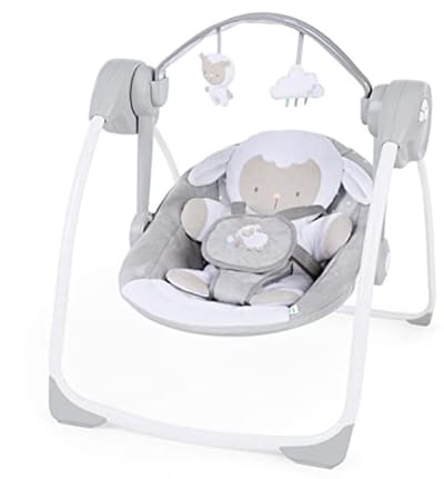 Draagbare babyswing met lamp, melodieën en instelbare tijd