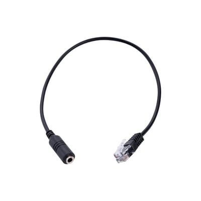 3,5 mm Jack naar RJ9 Adapterkabel – Headset naar Kantoortelefoon – ca. 15 cm – Zwart