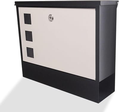 Wand brievenbus - Brievenbak - Post ontvangen - Weerbestendig staal - 36 cm breed - Zwart