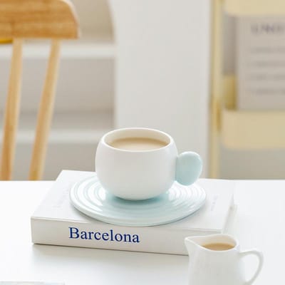 Creatieve Nordic Mok Ins Macaron Eenvoudige Set Koffiekopje Saus Keramiek Thuis Kantoor Afternoon Tea 300ml