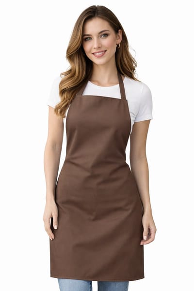 Budget - Basics - Horecaschort - Unisex Schort - Actieschort - Keukenschort - Catering - Kookschort - Halterschort - 65 x 90 cm - 100% katoen - taupe