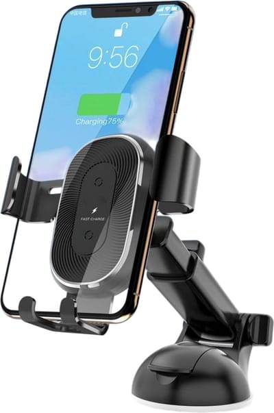 Telefoonhouder auto - Autohouder - Telefoonhouder auto zuignap - Gsm houder auto Dashbord - raam - Telefoonhouders Auto 10W QI Draadloos Oplader – Houder