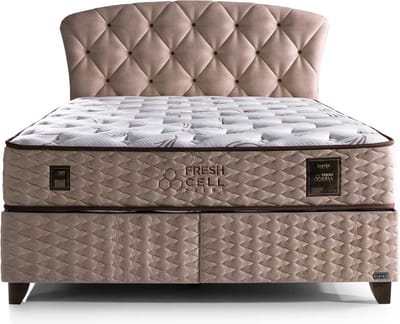 BSS Bedding Freshcell - Boxspring bed met Opbergruimte - boxspring 140x200 - incl. luxe matras en hoofdbord