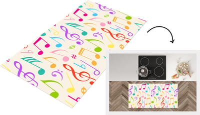 Keukenloper - Loper keuken - Muziek - Patronen - Regenboog - 120x60 cm - Keukenloper vinyl